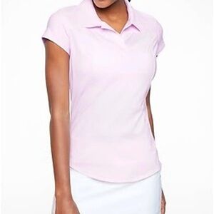 Athleta On Par Stretch Golf Tennis Polo Shirt Top, size medium, pink